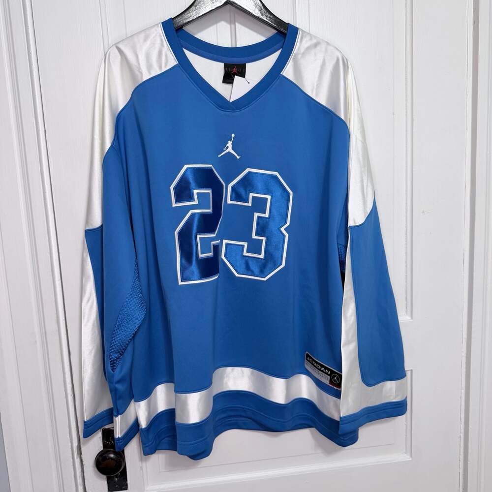 Jordan Brooklyn Collegiate Hockey Jersey Sport Blue Sail HV0109-459 Men's XL